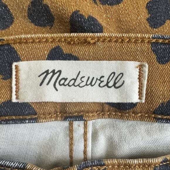 Madewell Womens 10" High Rise Cheetah Print Skinny Jeans Size 28 Brown Safari - Picture 7 of 10